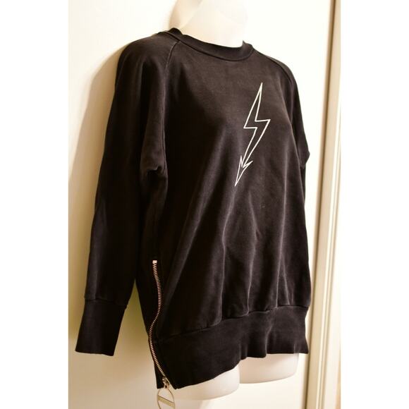 Authentic Givenchy World Tour Lightening Bolt Distressed Sweater Pullover Black - Picture 5 of 12